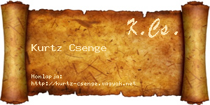 Kurtz Csenge névjegykártya